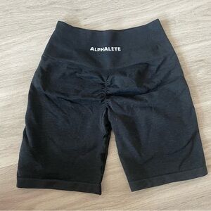 Alphalete Black Bike Shorts with Wide Waistband